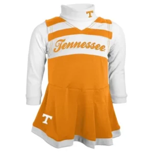 Tennessee Volunteers NCAA Toddler Girls Cheer Jumper Dress Set w/ Turtleneck