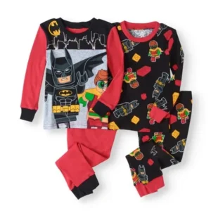 Lego Batman Boys' Cotton 4pc Pajama Set