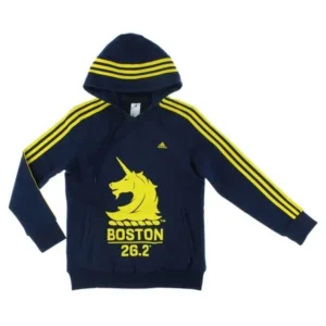 Adidas Womens Boston Marathon Pullover Hoodie Navy Blue