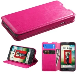 Insten Premium Hot Pink Hybrid TUFF Phone Cover Case for LG Optimus L70 Exceed II Dual D325