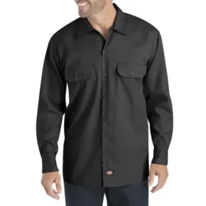 Dickies Men's and Big Men's Long Sleeve Flex Twill Shirt