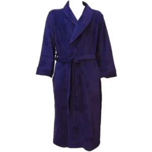 Warm Kimono Robe for Women and Men Plush Spa Bathrobe Cobalt Blue