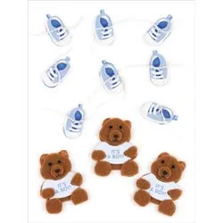 Bulk Buy: Jolee's (6-Pack) Boutique Dimensional Embellishments 11/Pkg Baby Boy Bears & Booties E5000439