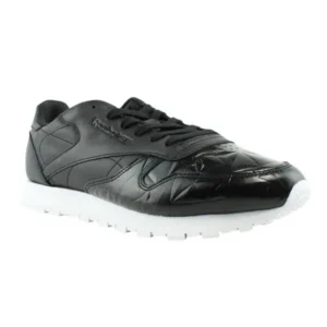 Reebok CL LTHR Hype Metallic Black/White Fashion Shoes Womens Athletic Shoes Size 10 New