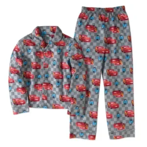 Cars Boys' 2 piece Button Front Pajama Sleepwear Set