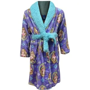 disney frozen girls elsa snowflake plush robe bathrobe pajamas (6)