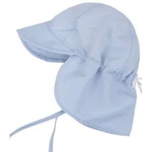SimpliKids UPF 50+ UV Ray Sun Protection Baby Hat w/ Neck Flap & Drawstring,Light Blue,12-24 Months