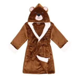 Boys Girls Plush Animal Hooded Bath Robe Pajamas Bathrobe Nightgown Sleepwear