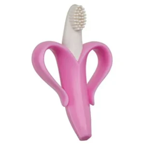 Baby Banana Bendable Training Toothbrush, Pink and White, Infant