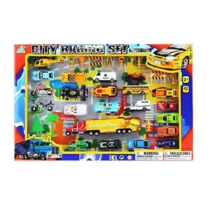 Set Of 42 Pieces 1:64 Scale Die Cast Car Truck Bus Motorcycle Playset Toy For Kids, Variety of different vehicles By OKK TOYS