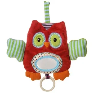 Natural Life Baby Activity Toy, Whooo Loves You Owl, Owl shaped activity toy with crinkle, squeak and rattle sounds in addition to a baby safe mirror By Mary Meyer