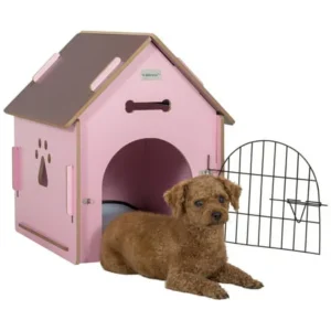 Ollieroo Dog House Crate Wooden Kennel Indoor Condo for Small Dogs Cats Pet Home with Door and Bed Mat